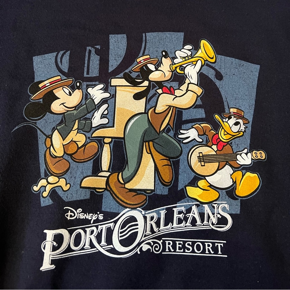 RARE - Disney Port Orleans Resort Sweatshirt - Mickey Donald Goofy Band - NWT